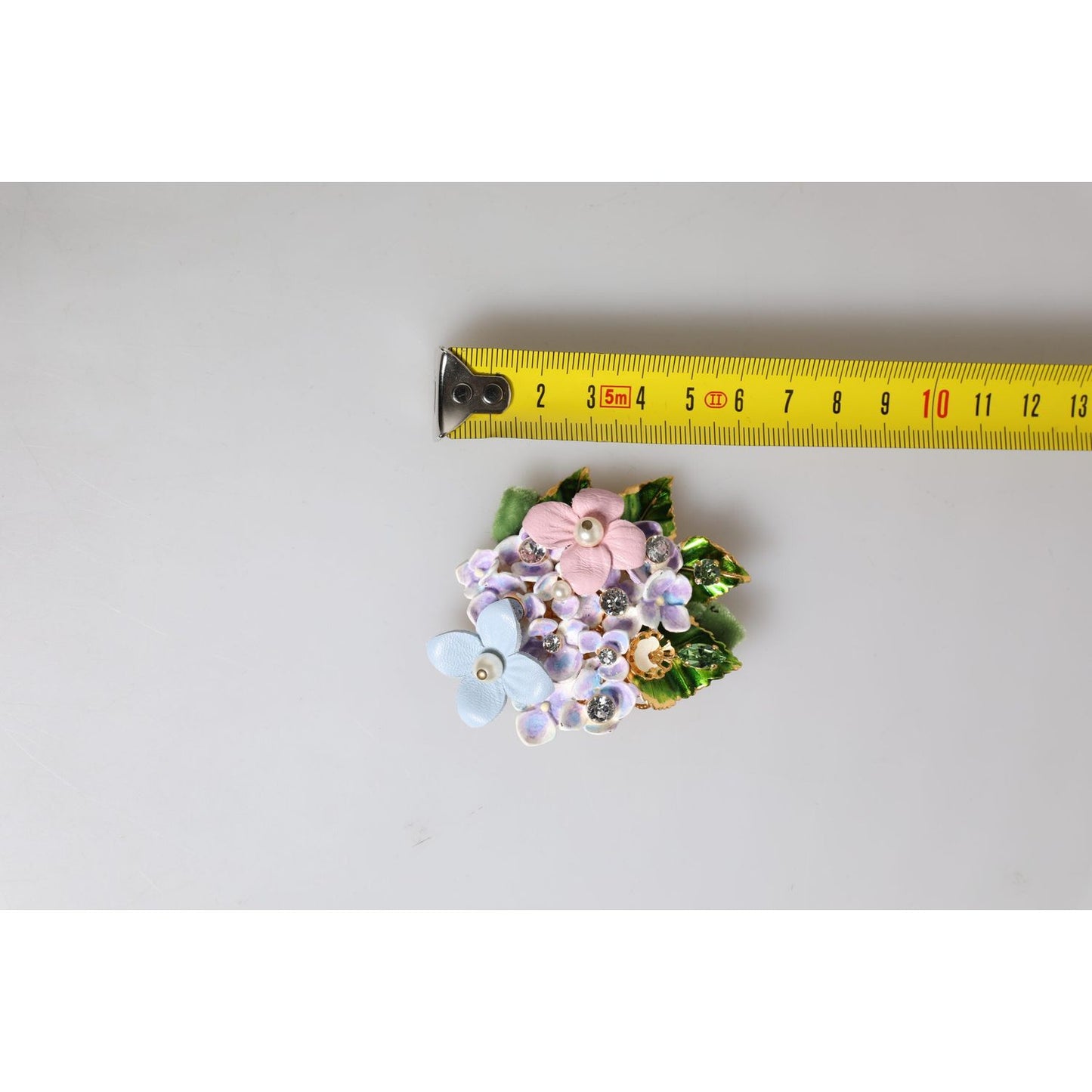 Dolce & Gabbana Multicolor Floral Crystals Pearls Enamel Accents Brooch SMY10443