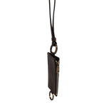Dolce & Gabbana Brown Calf Leather Lanyard Logo Card Holder Wallet BAG4300