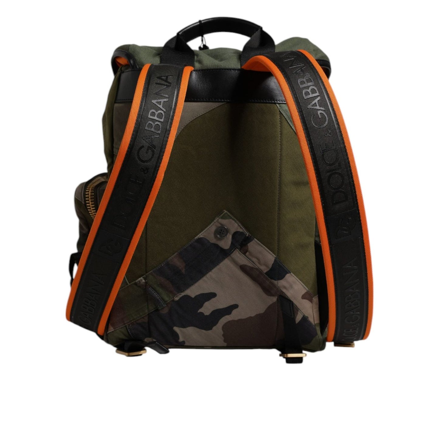 Dolce & Gabbana Military Green Patchwork School Backpack Bag BAG4456