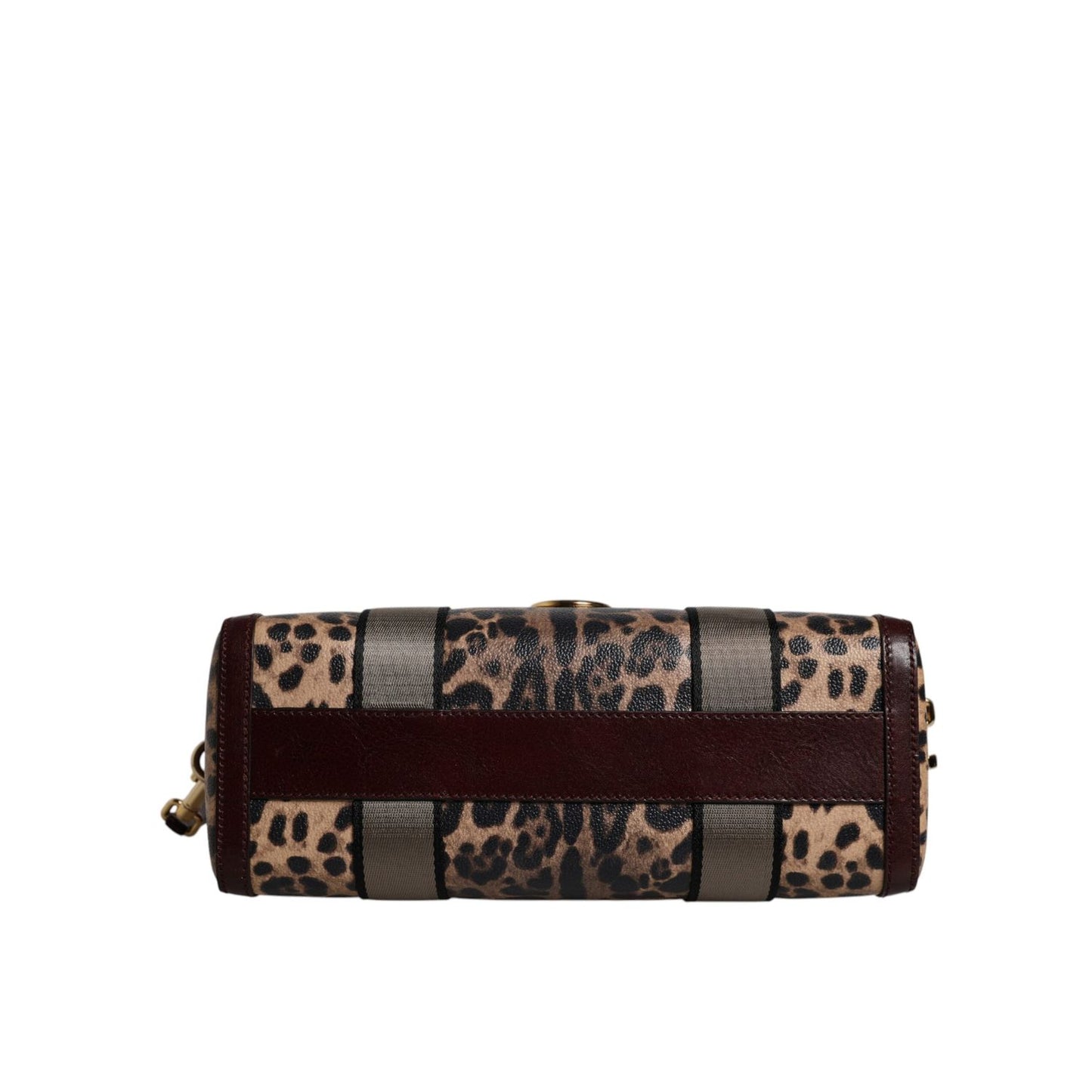 Dolce & Gabbana Brown Leopard Leather Shoulder Strap Duffle Bag
