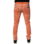 Dolce & Gabbana Orange Tie Dye Cotton Skinny Men Denim Jeans PAN75141-50