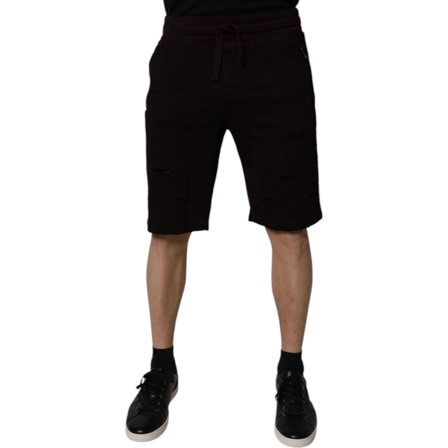 Dolce & Gabbana Maroon Cotton Sweatshorts Men Bermuda Shorts PAN75730-46