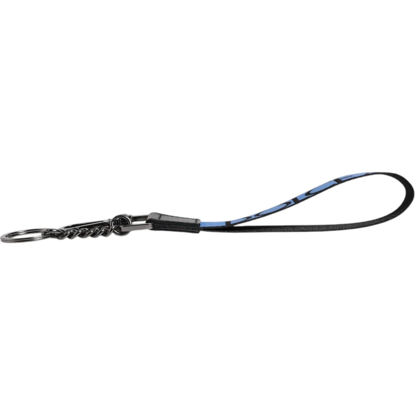 Dolce & Gabbana Blue Logo Nylon Silver Brass Men Holder Keychain Keyring