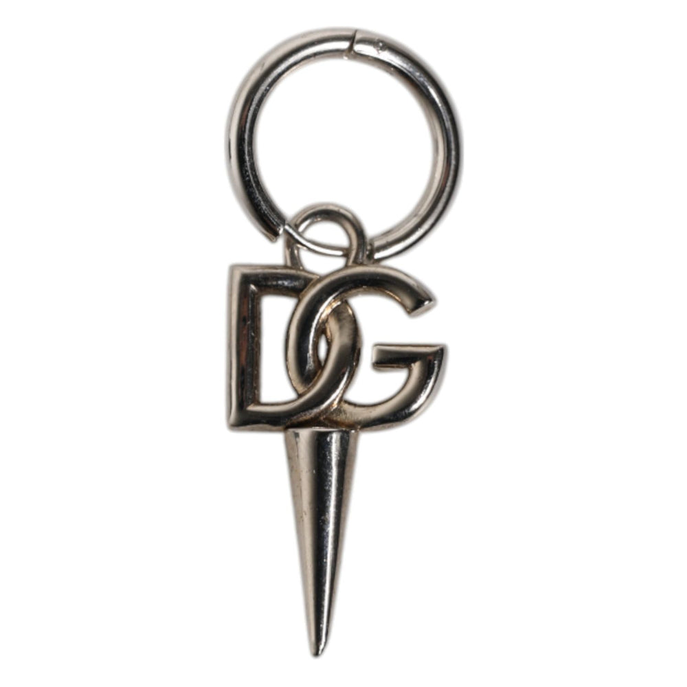 Dolce & Gabbana Silver Brass DG Logo Metal Ring Holder Keychain Keyring SMY10647