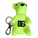 Dolce & Gabbana Green Bear Embroidered Logo Keychain Clasp Keyring SMY10650