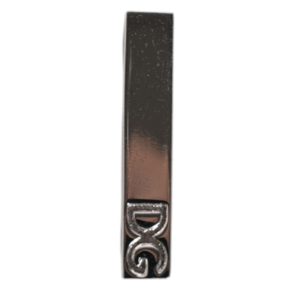 Dolce & Gabbana Silver Tone Brass Logo Branded Tie Clip Bar SMY10635