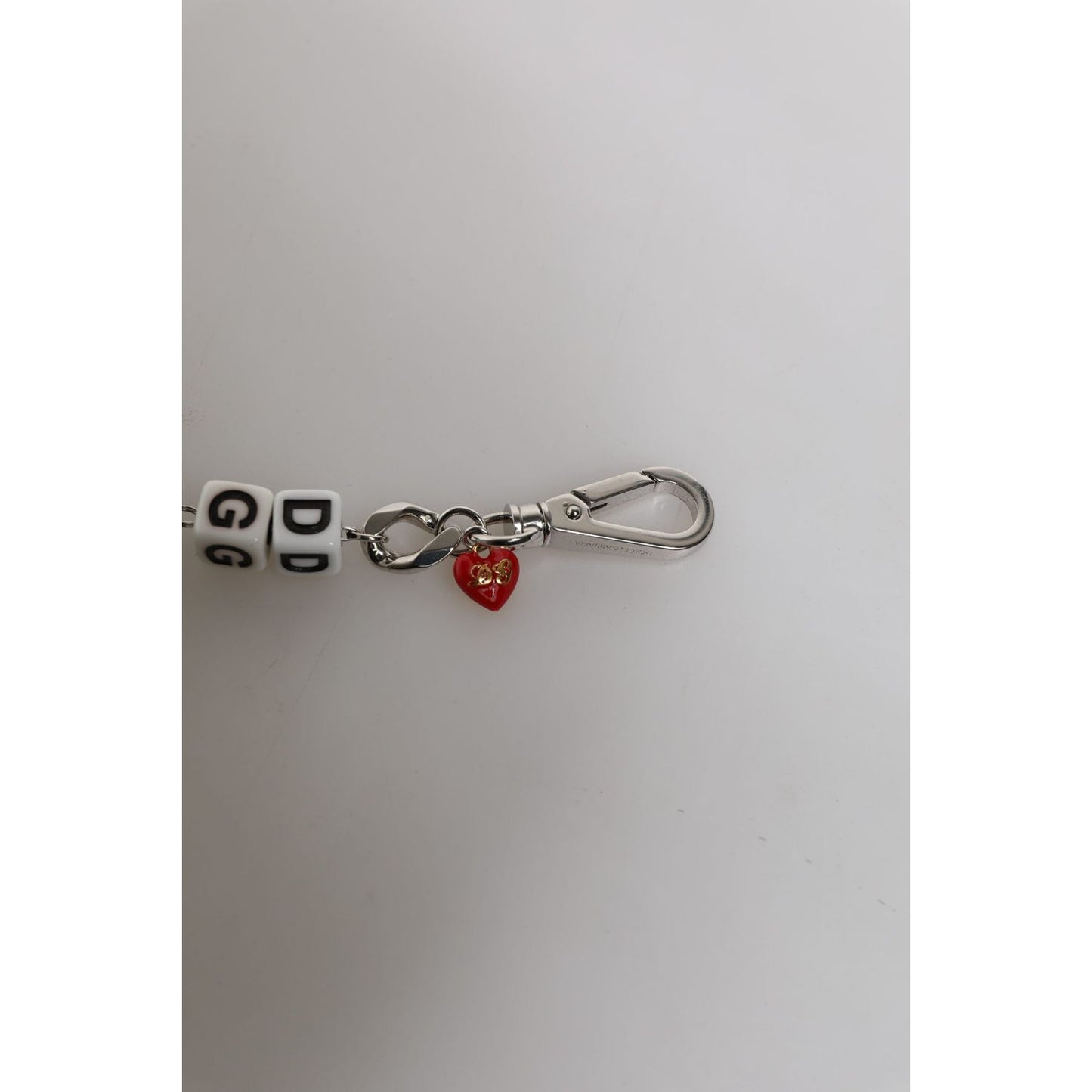 Dolce & Gabbana Silver Tone Brass Bead Dice Logo Embellish Charm Bracelet SMY10683