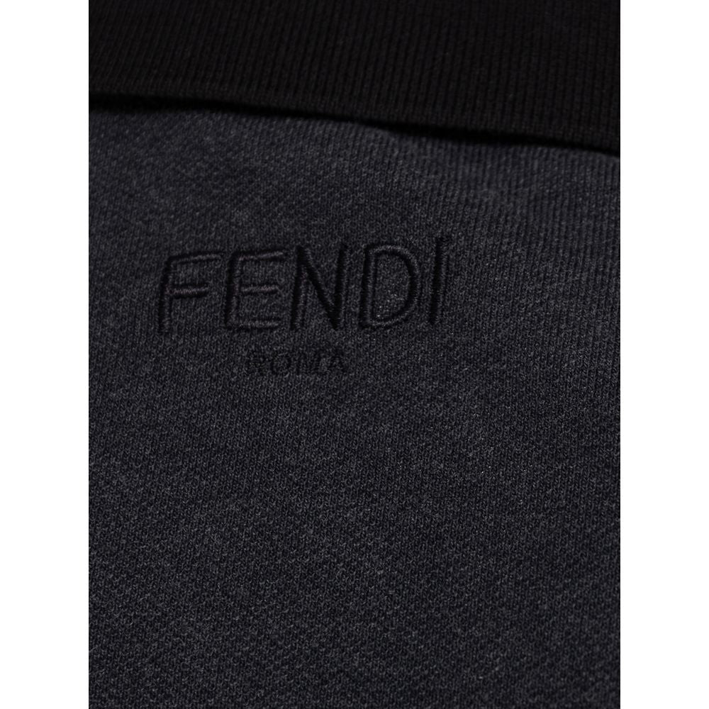 Fendi Black Cotton Polo Shirt FE-8584676-IT40 | M