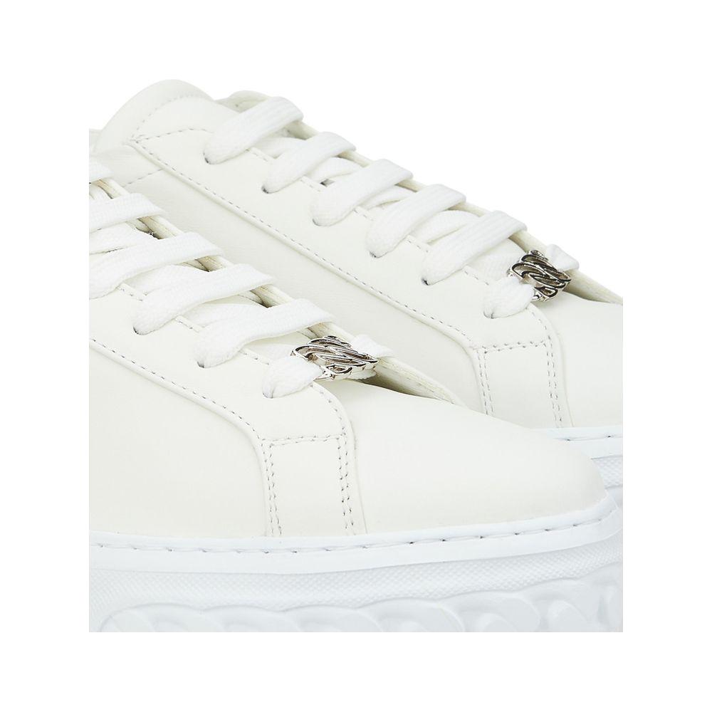 Casadei Sleek White Leather Sneakers Casadei Beige