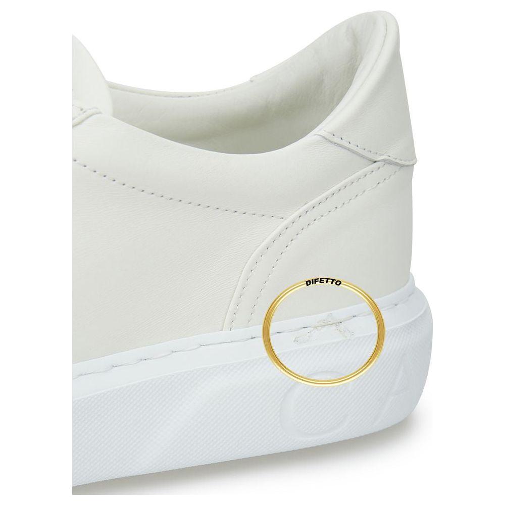 Casadei Sleek White Leather Sneakers Casadei Light Gray