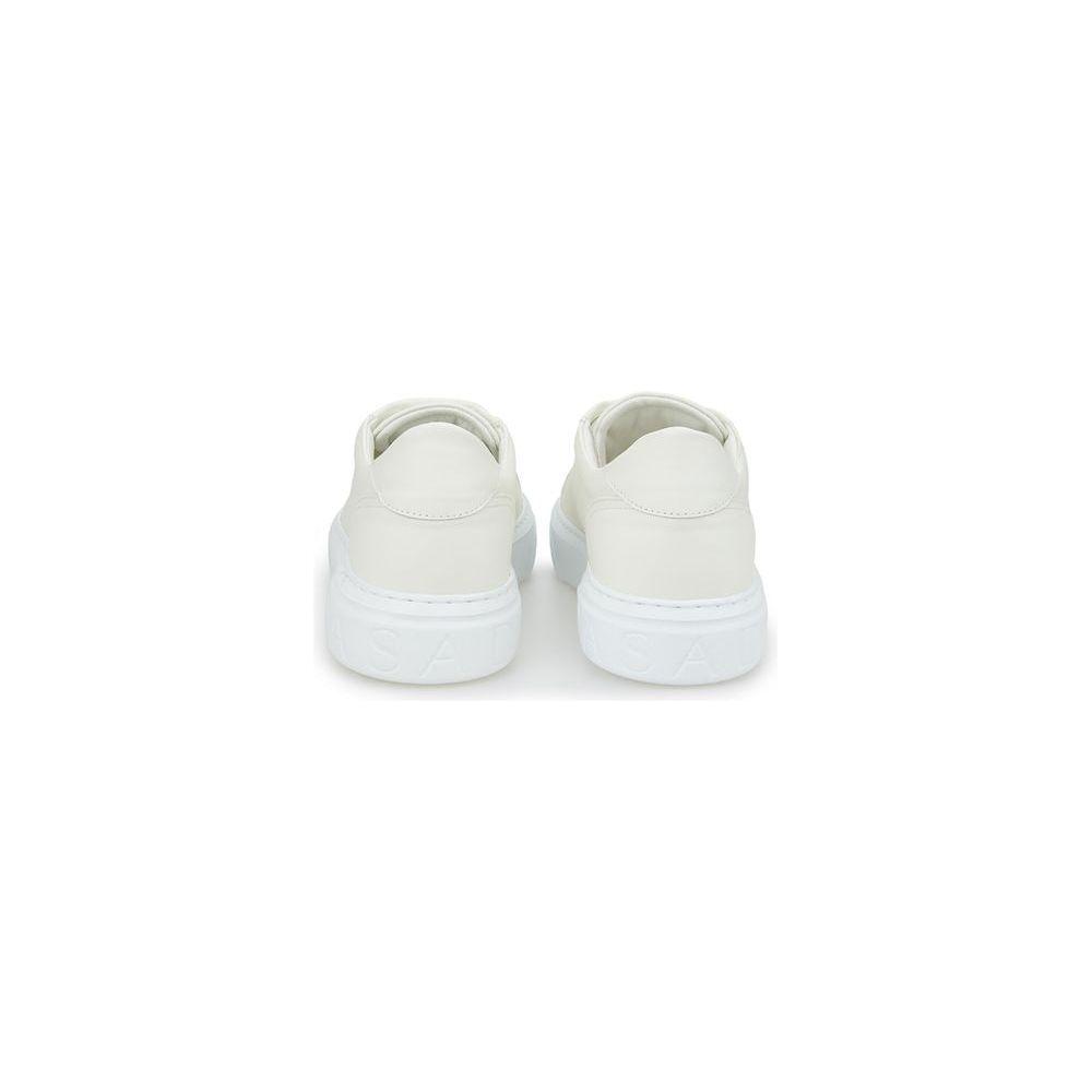 Casadei Sleek White Leather Sneakers Casadei Light Gray