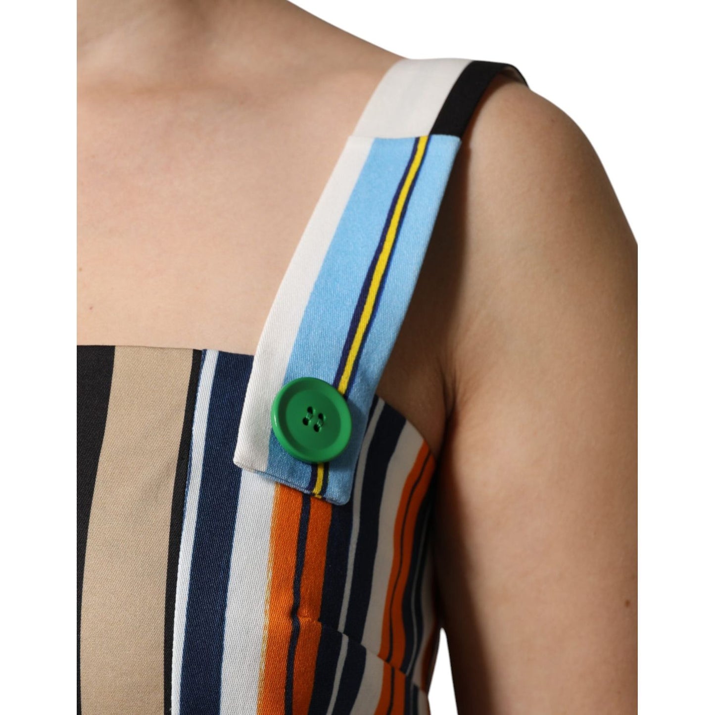 Dolce & Gabbana Multicolor Cotton Stripe Sleeveless Dress DR81656-36