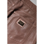Dolce & Gabbana Brown Cotton High Waist Tapered Denim Jeans PAN75956-42