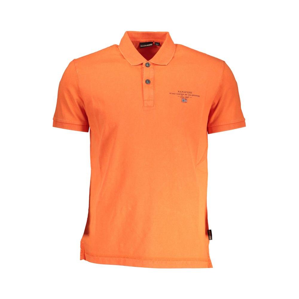 Napapijri Red Cotton Men Polo Shirt Napapijri Coral