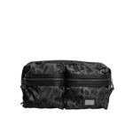Dolce & Gabbana Black Gray Leopard DG Logo Belt Waist Fanny Pack Bag