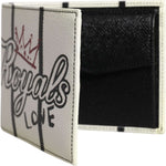 Dolce & Gabbana White Leather DG Crown Royals Bifold Card Holder Wallet