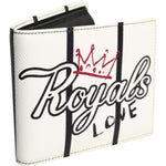 Dolce & Gabbana White Leather DG Crown Royals Bifold Card Holder Wallet