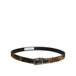 Dolce & Gabbana Multicolor Jacquard Leather Logo Buckle Belt BEL9315-90