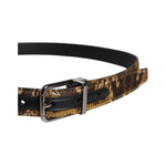 Dolce & Gabbana Multicolor Jacquard Leather Logo Buckle Belt BEL9315-90