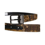 Dolce & Gabbana Multicolor Jacquard Leather Logo Buckle Belt BEL9315-90