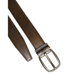 Dolce & Gabbana Brown Leather Classic Metal Logo Buckle Belt BEL9325-105