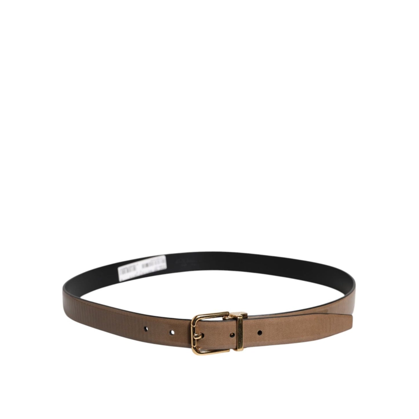 Dolce & Gabbana Brown Leather Classic Metal Logo Buckle Belt BEL9327-90