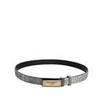 Dolce & Gabbana Silver Classic Gold Logo Plaque Buckle Belt BEL9356-90