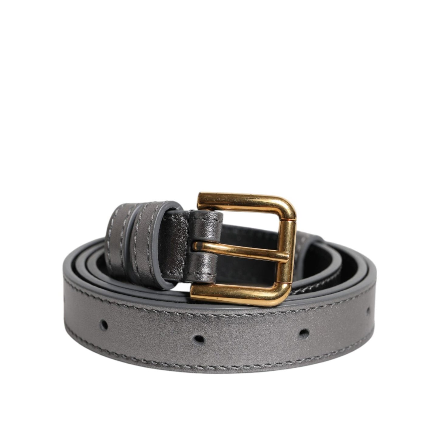 Dolce & Gabbana Silver Logo Engraved Metal Waist Buckle Belt WMB467-75