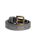 Dolce & Gabbana Silver Logo Engraved Metal Waist Buckle Belt WMB467-75