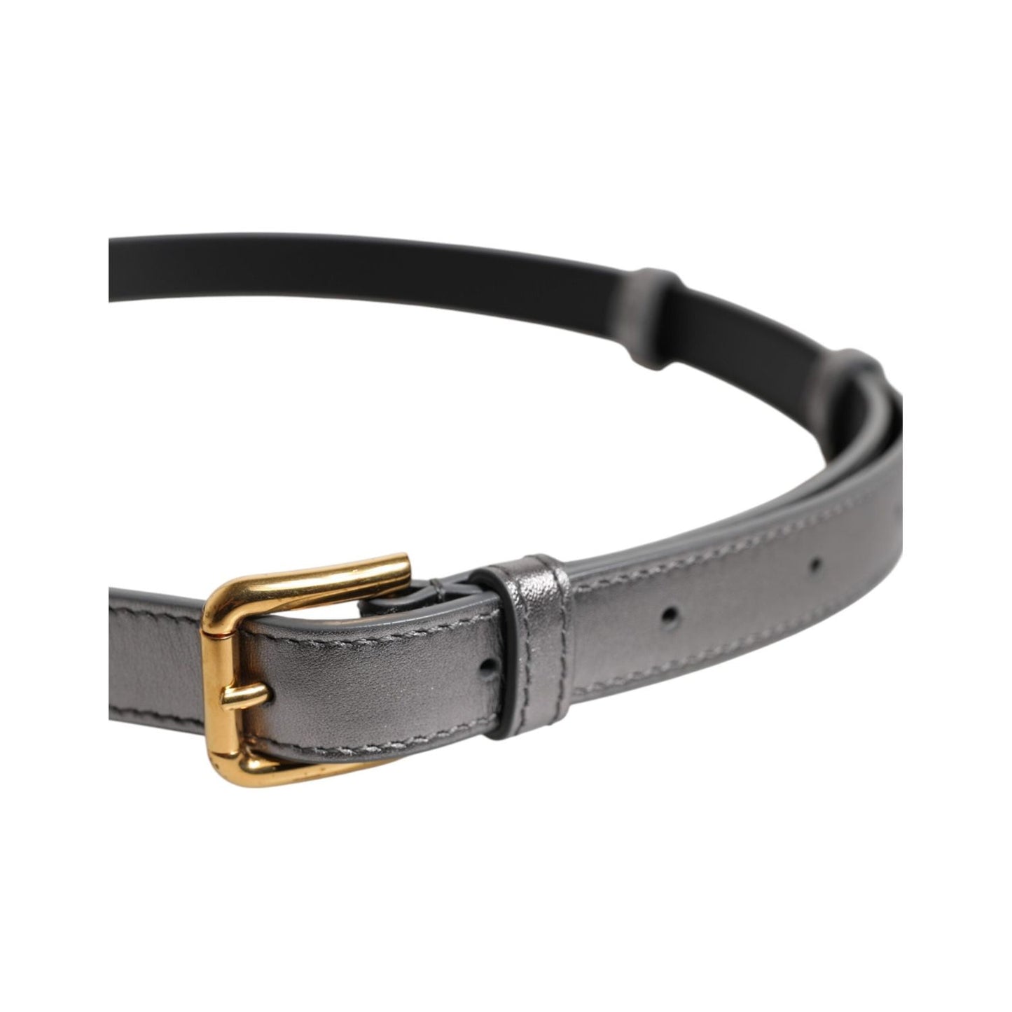Dolce & Gabbana Silver Logo Engraved Metal Waist Buckle Belt WMB467-75