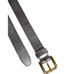 Dolce & Gabbana Silver Logo Engraved Metal Waist Buckle Belt WMB467-75