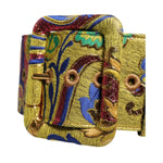 Dolce & Gabbana Multicolor Floral Jacquard Wide Waist Belt WMB487-75