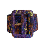 Dolce & Gabbana Multicolor Floral Jacquard Lurex Wide Waist Buckle Belt WMB490-75