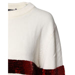Dolce & Gabbana White Sequined Crew Neck Pullover Sweater TSH90126-46