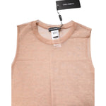Dolce & Gabbana Beige Nylon Logo Monogram Sleeveless Tank Top TSH878576-2
