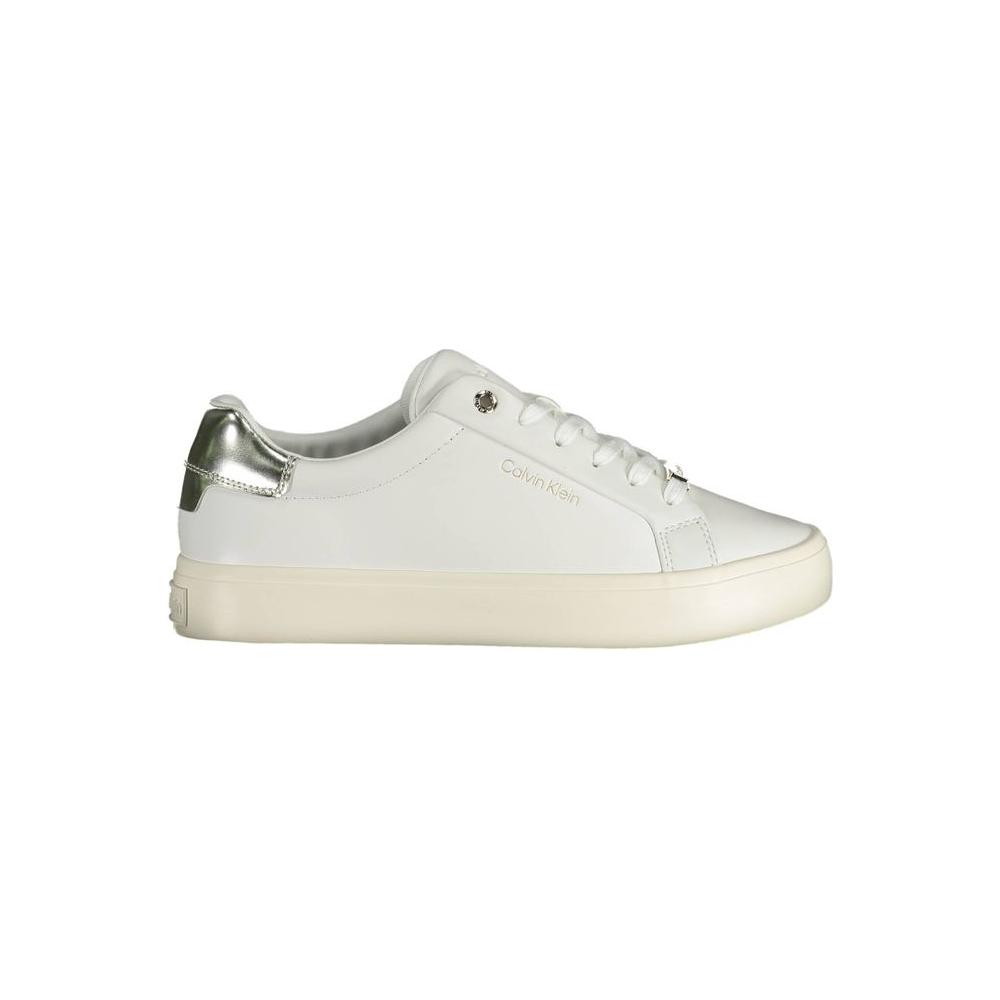 Calvin Klein White Leather Women Sneaker Calvin Klein Light Gray