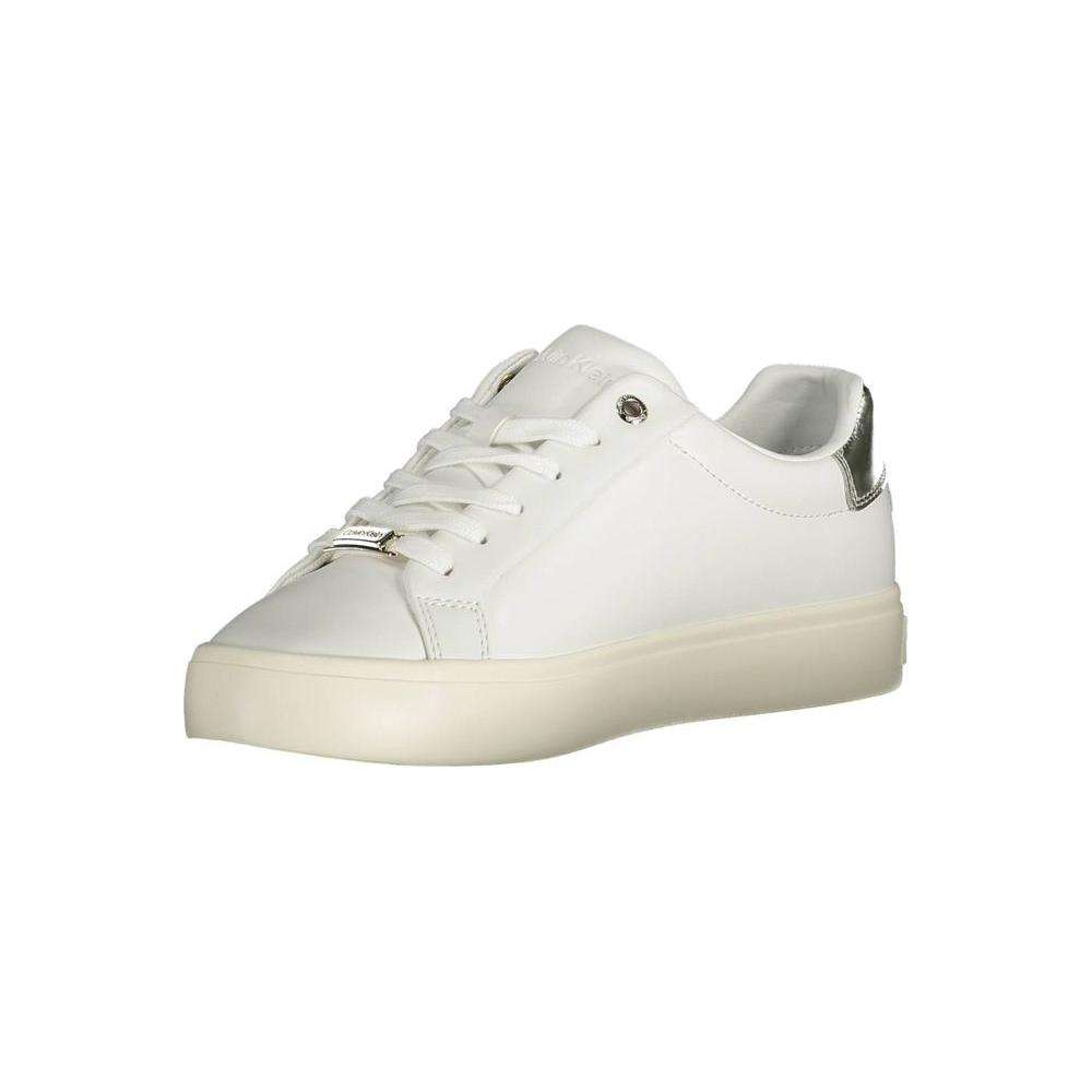 Calvin Klein White Leather Women Sneaker Calvin Klein Light Gray