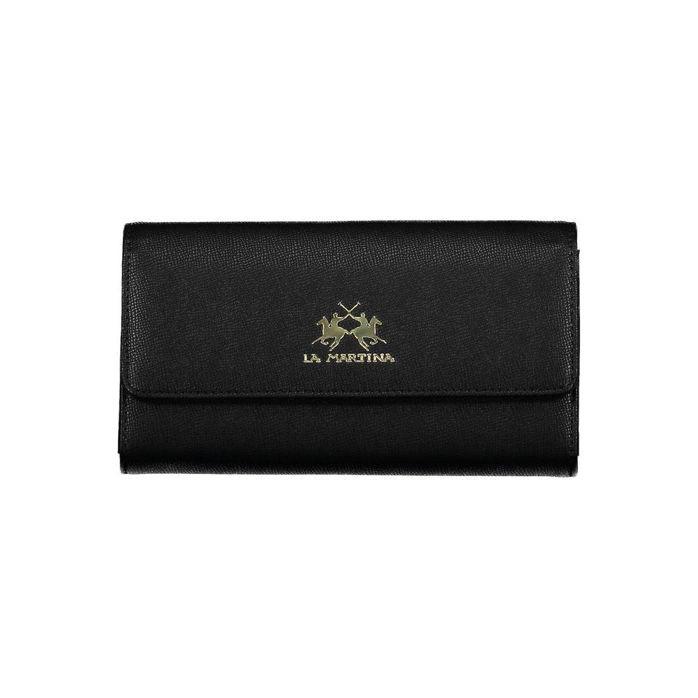 La Martina Black Polyethylene Women Wallet La Martina Black