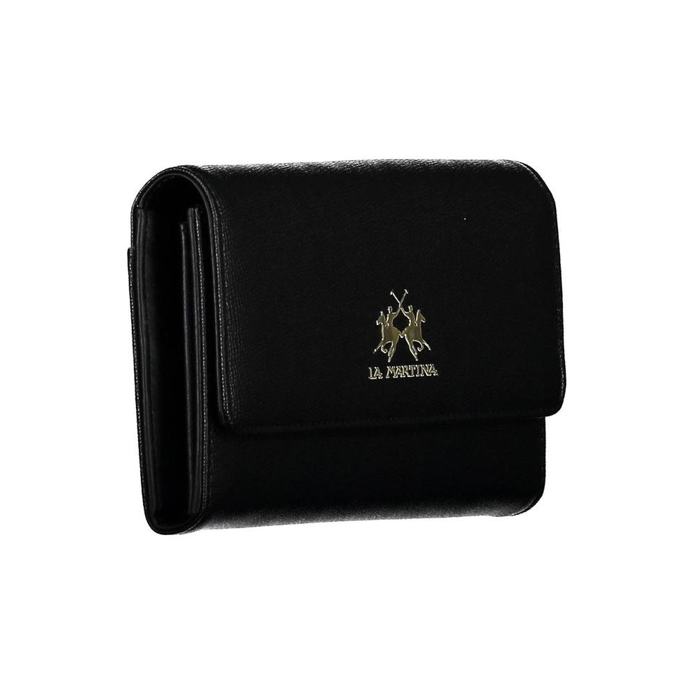 La Martina Black Polyethylene Women Wallet La Martina Black