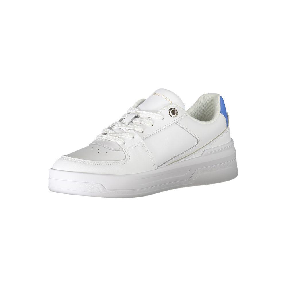 Tommy Hilfiger White Polyester Sneaker Tommy Hilfiger Light Gray