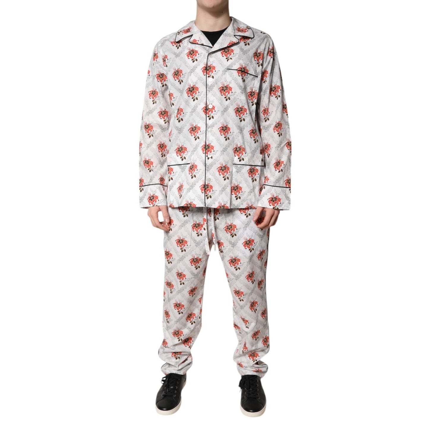 Dolce & Gabbana Multicolor Floral Print Cotton Pajama Set Sleepwear KOS2286-38