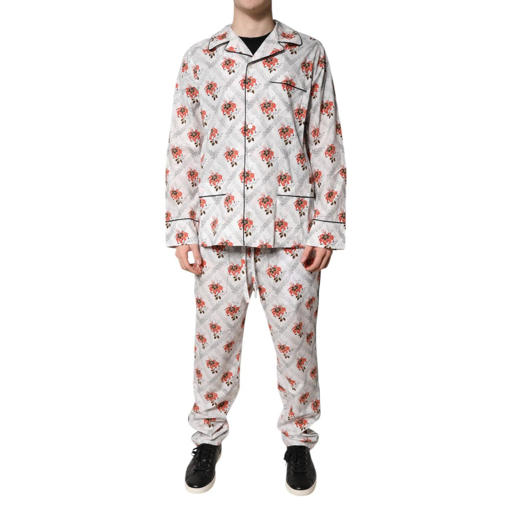 Dolce & Gabbana Multicolor Floral Print Cotton Pajama Set Sleepwear KOS2286-38