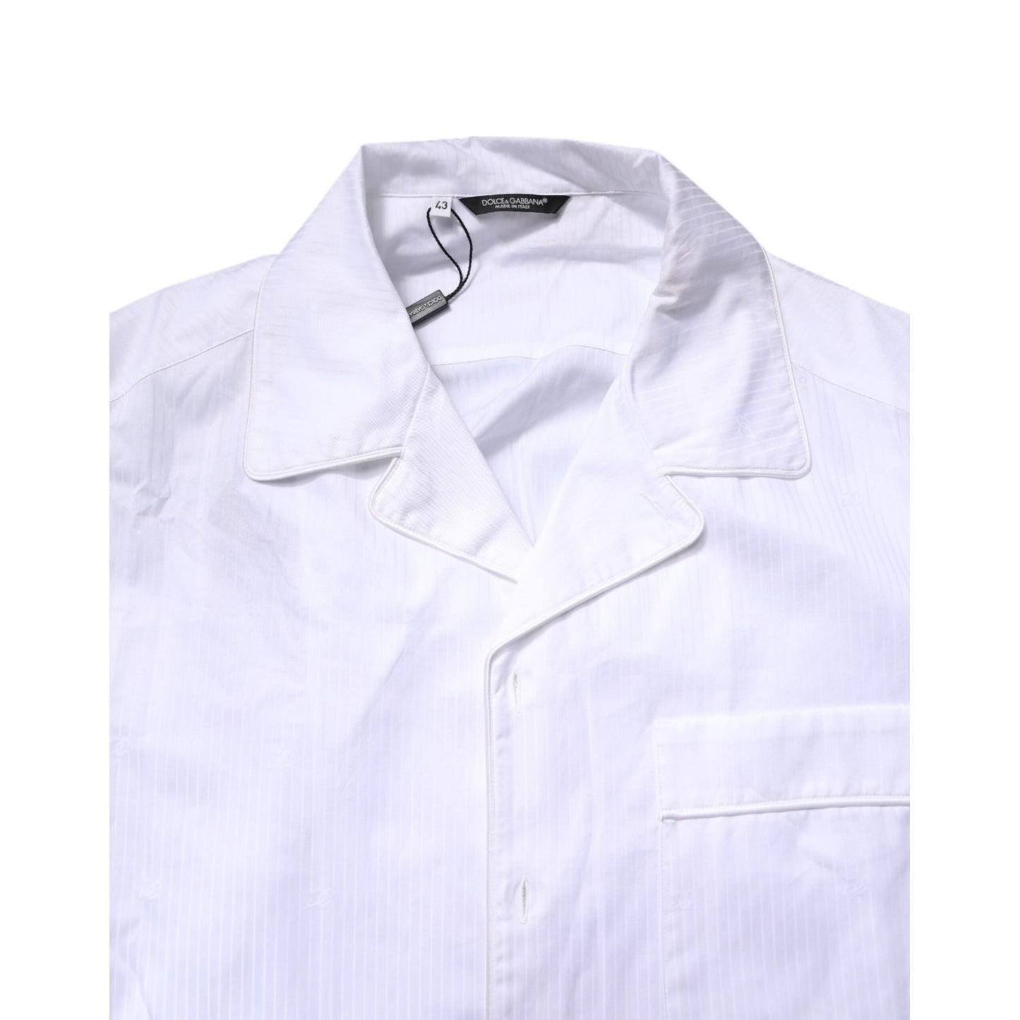 Dolce & Gabbana White Cotton Shirt Pants Pajama Set Sleepwear KOS2293-38