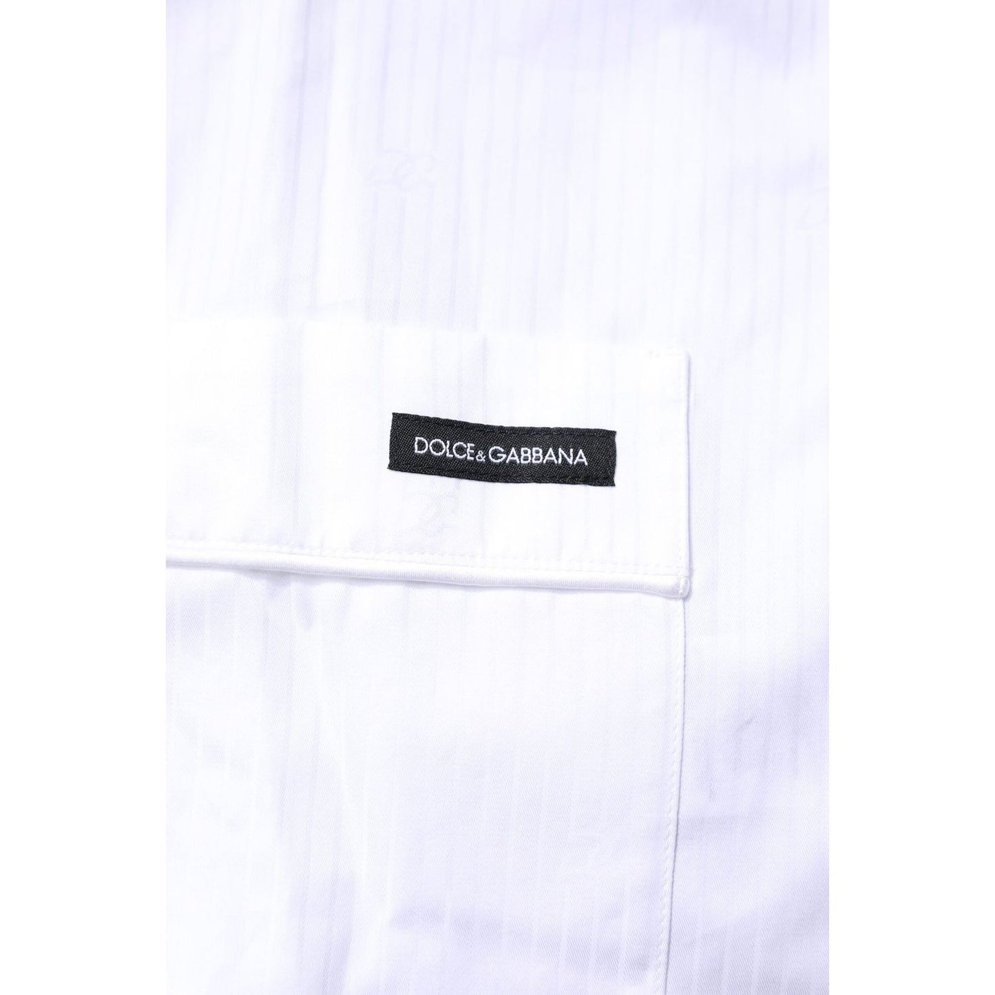 Dolce & Gabbana White Cotton Shirt Pants Pajama Set Sleepwear KOS2293-38