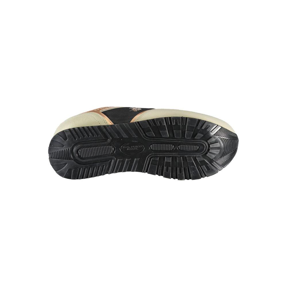 U.S. POLO ASSN. black polyester sneaker sole showing traction and contour details.