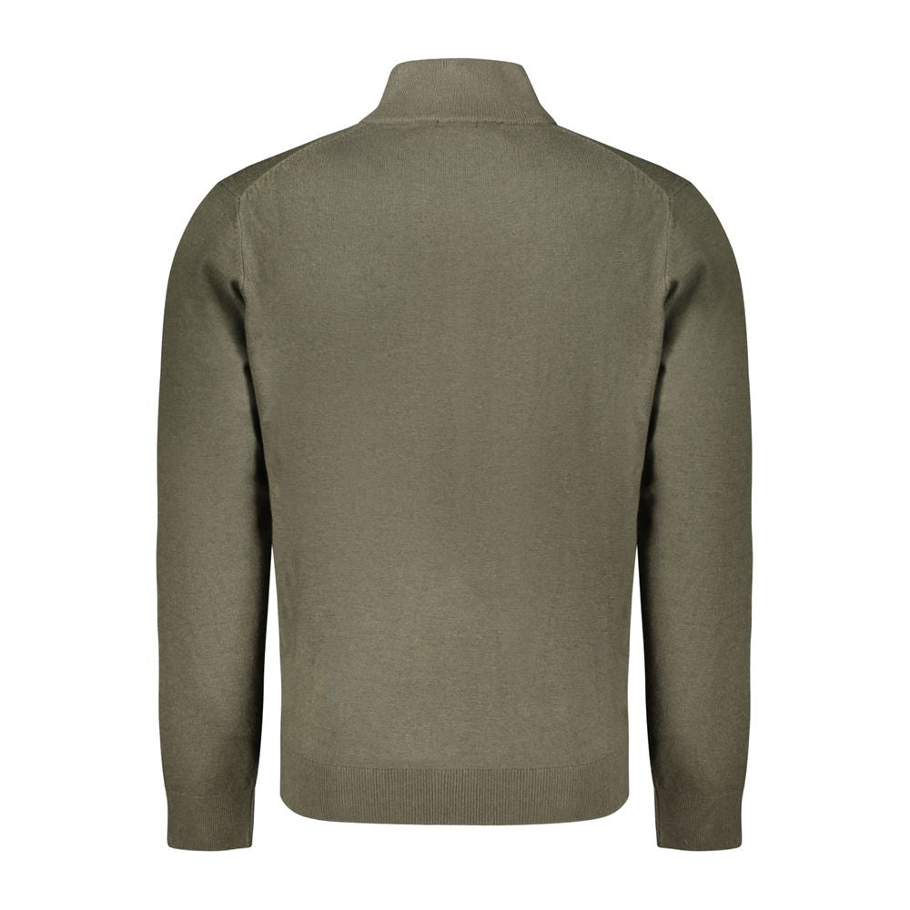 Norway 1963 green polyamide men's cardigan with intricate embroidery, zip-front closure, and a blend of timeless elegance and modern style.