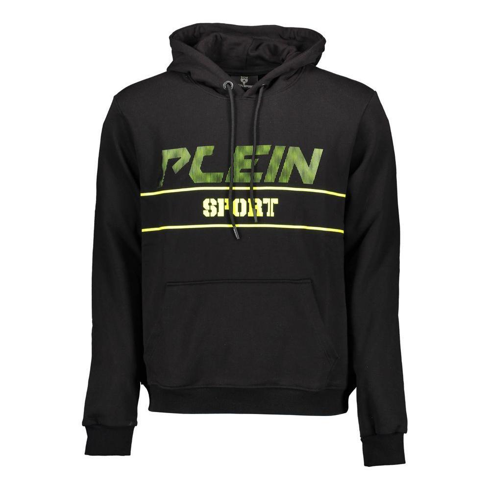 Plein Sport Black Cotton Men's Hooded Sweater PL-9576-XL