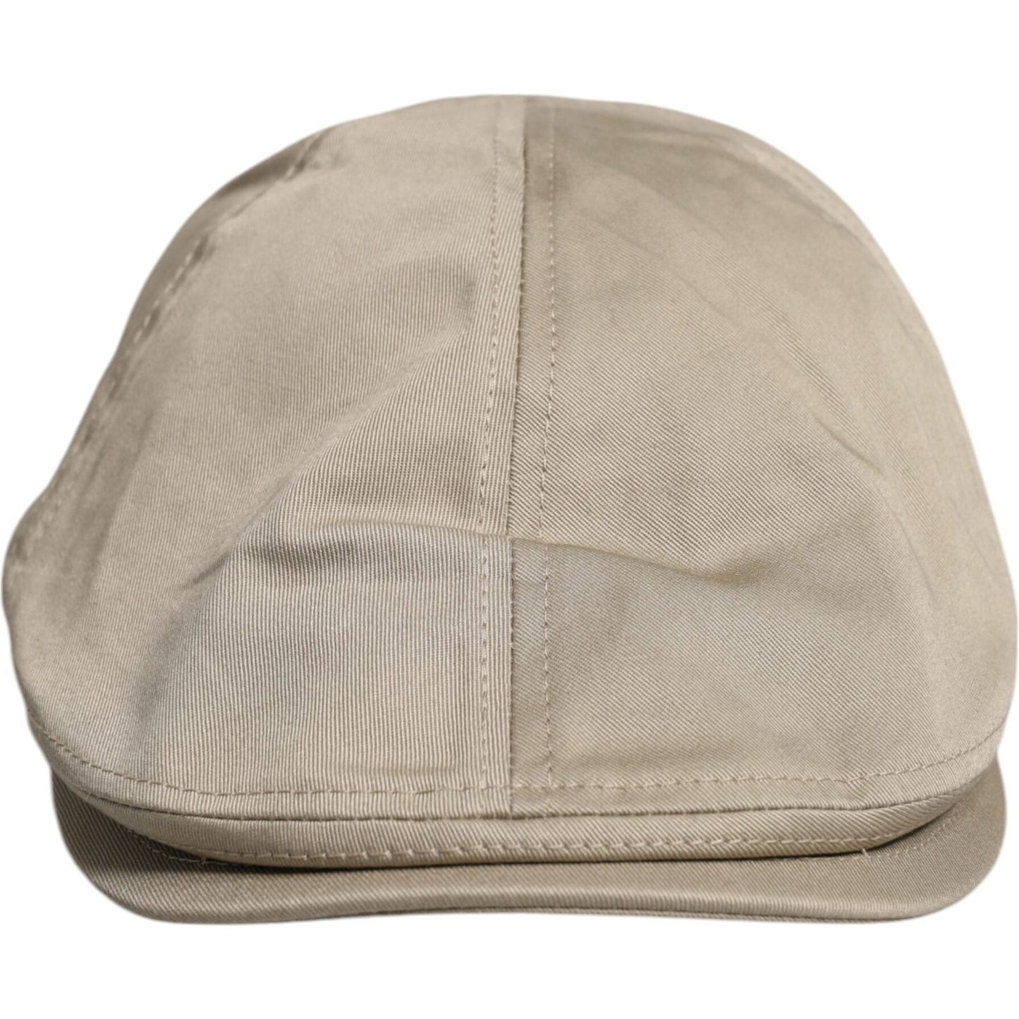 Dolce & Gabbana beige cotton newsboy cap, men's cabbie hat, 98% cotton, 2% elastane, made in Italy, luxury designer headwear.