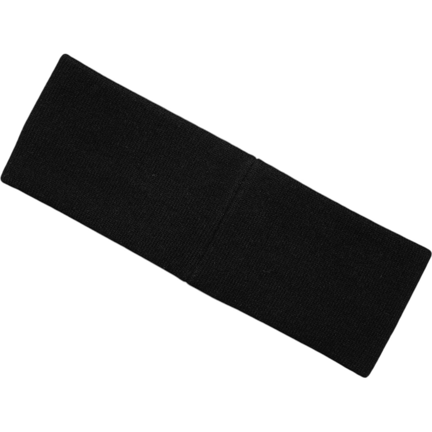 Dolce & Gabbana black and white DG knitted cashmere headband hat, 83% cashmere, with logo details, made in Italy.