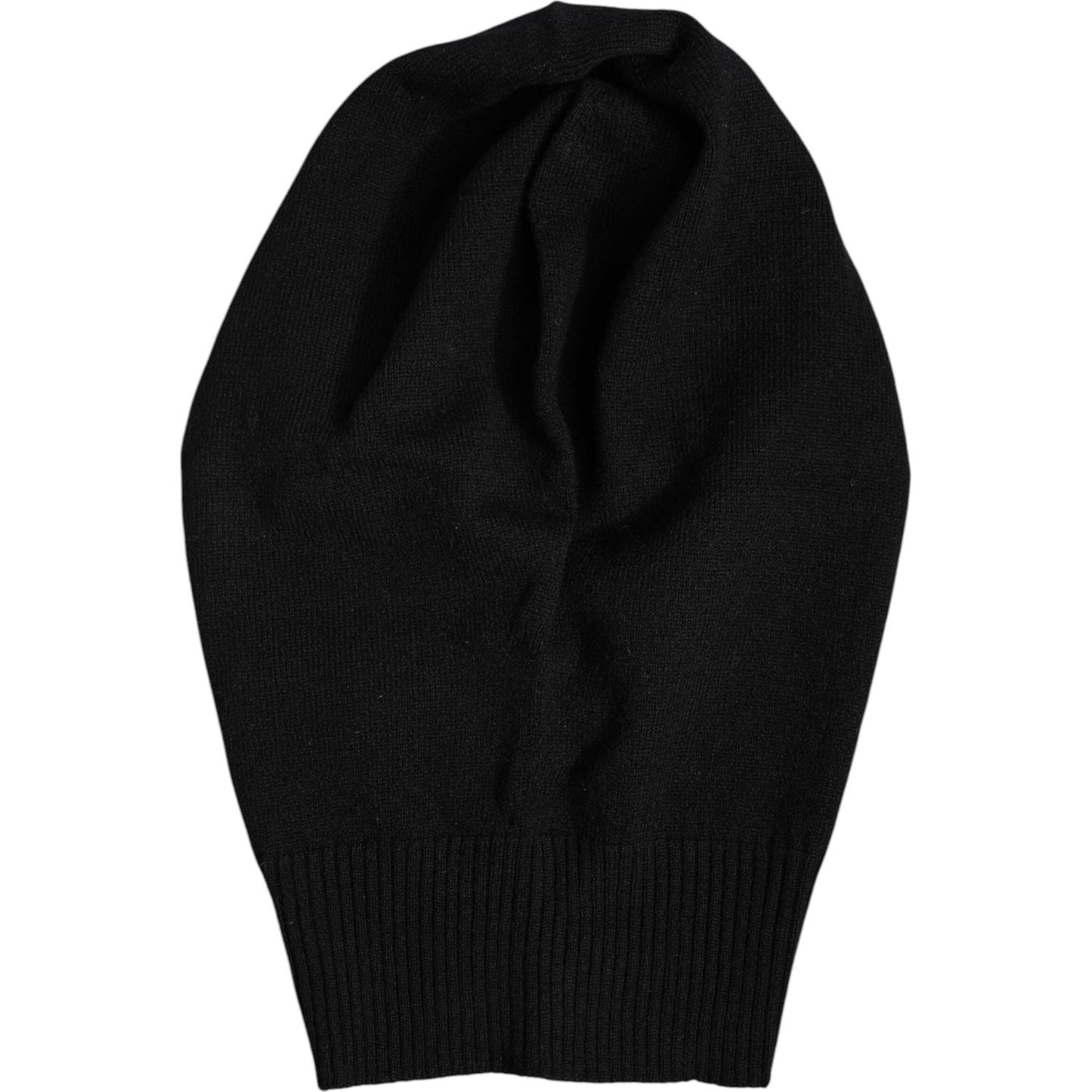 Dolce & Gabbana black cashmere knitted ski mask balaclava hat, authentic women's headwear, made in Italy, luxury fashion accessory